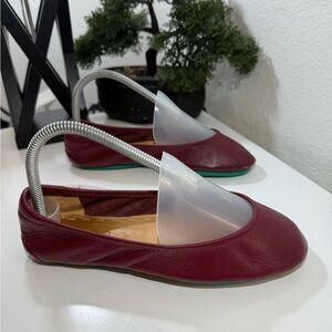 Tieks Maroon Leather Flats